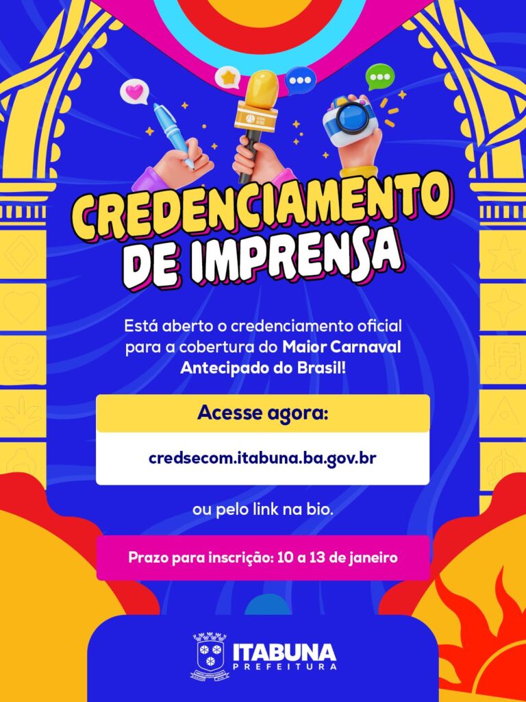 Carnaval Antecipado 2026: Itabuna Abre Credenciamento de Imprensa
