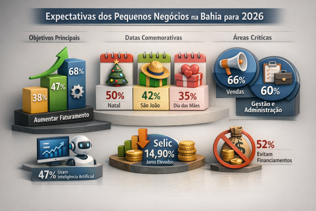 Sebrae Bahia: 68% dos Pequenos Negócios têm Faturamento como Prioridade para 2026