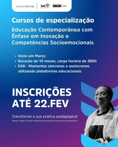 Especialização em Educação Contemporânea: Inovação e Competências Socioemocionais na Bahia