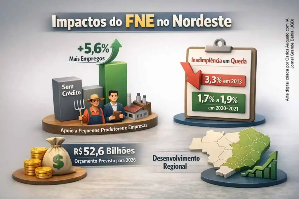 FNE impulsiona emprego no Nordeste e reduz inadimplência pela metade, revela estudo da Sudene FNE impulsiona emprego no Nordeste e reduz inadimplência pela metade, revela estudo da Sudene