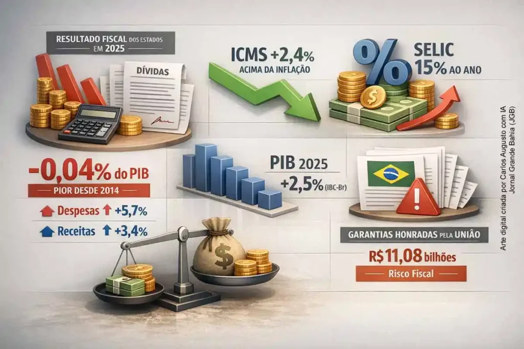 Pressão Fiscal dos Estados em 2025: Juros Elevados e PIB em Queda Impactam ICMS