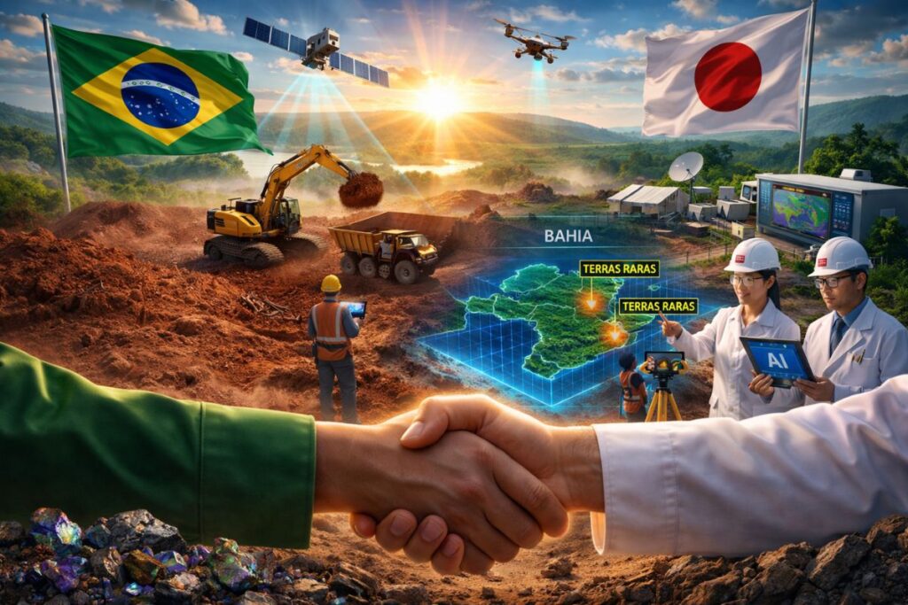 Japão Investe em Tecnologia para Mapear Terras Raras e Lítio no Brasil