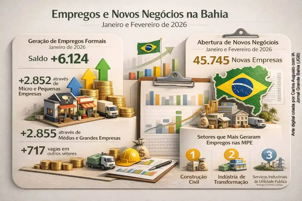 Pequenos Negócios Impulsionam Geração de Empregos na Bahia em Janeiro de 2026 Pequenos Negócios Impulsionam Geração de Empregos na Bahia em Janeiro de 2026