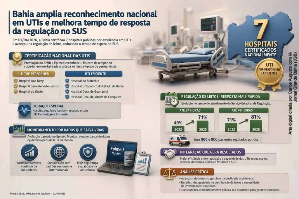 Bahia Destaca-se Nacionalmente em UTIs e Melhora Regulação no SUS