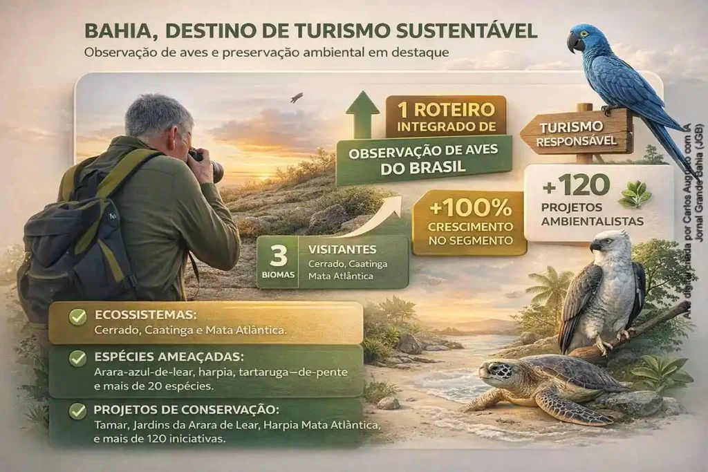 Bahia se Destaca no Turismo Sustentável com Observação de Aves e Preservação Ambiental
