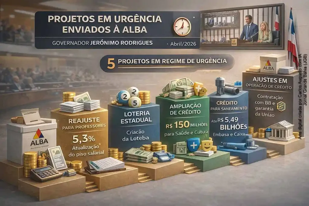 Governo da Bahia Envia Projetos de Lei à ALBA com Tramitação Urgente