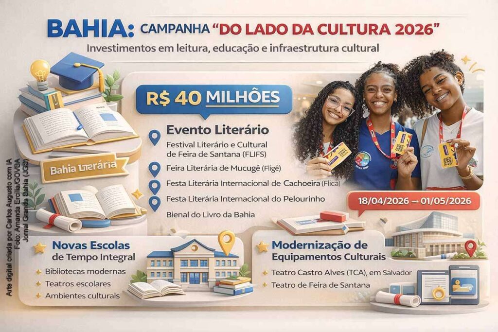 Governo da Bahia Lança Campanha "Do Lado da Cultura 2026" e Promove Investimentos em Leitura e Educa