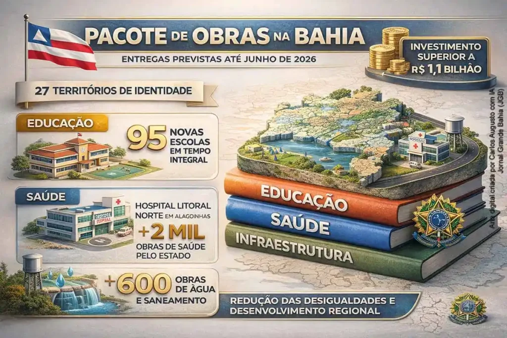 Governo da Bahia Lança Pacote de Obras em Educação, Saúde e Infraestrutura até 2026