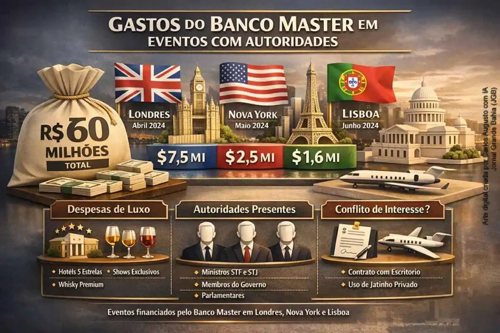 Polícia Federal Investiga Banco Master por Gastos de R$ 60 Milhões em Eventos com Autoridades