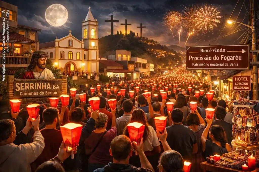 Procissão do Fogaréu: 25 mil fiéis revitalizam o turismo religioso em Serrinha