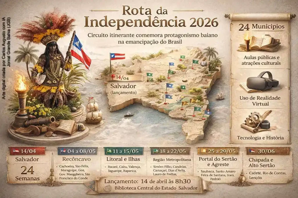 Rota da Independência 2026: Inovação e História em 24 Municípios da Bahia Rota da Independência 2026: Inovação e História em 24 Municípios da Bahia