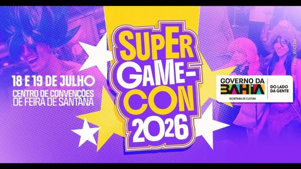 Super Game-Con 2026 em Feira de Santana traz cultura pop, games e tecnologia em julho Super Game-Con 2026 em Feira de Santana traz cultura pop, games e tecnologia em julho